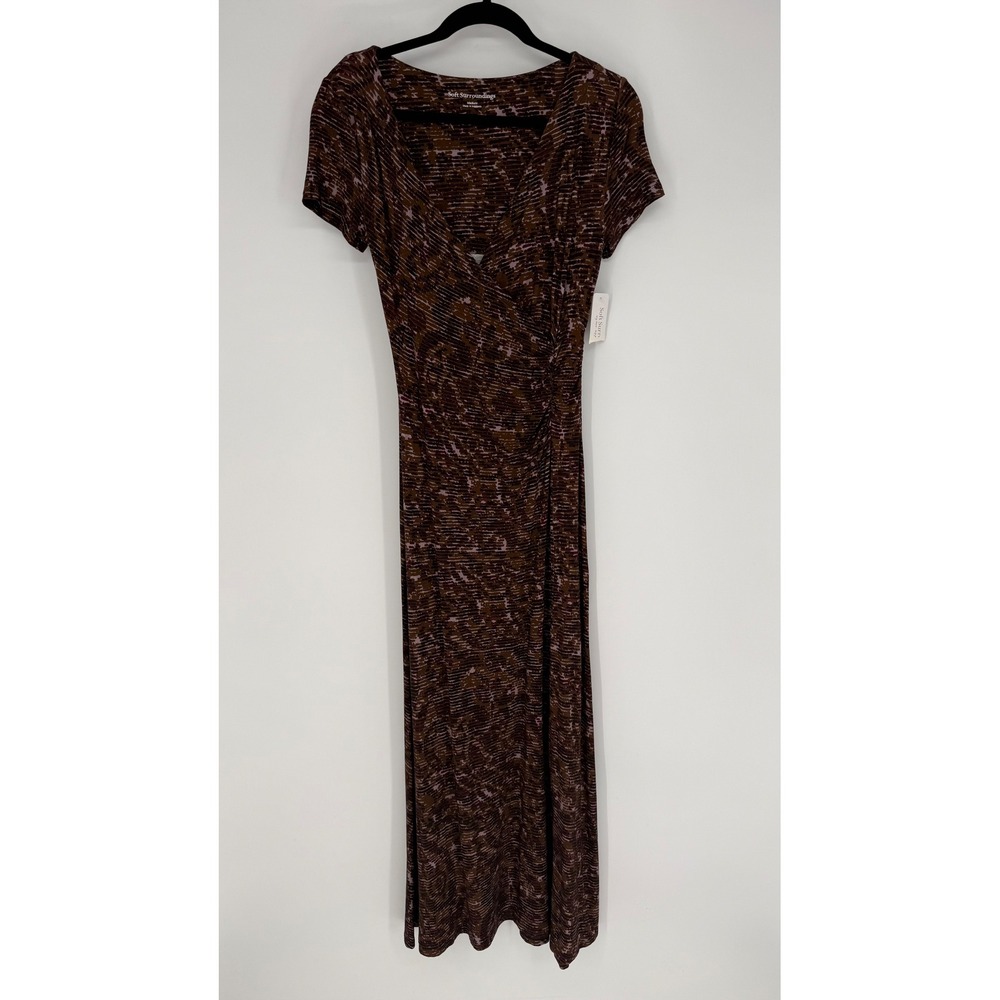 SOFT SURROUNDINGS CAITY JERSEY KNIT MAXI DRESS MEDIUM NWT ABSTRACT PAISLEY FLARE